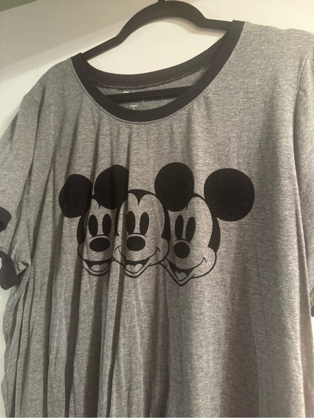 torrid Gray Short Sleeve Tee with Black Triple Mickey Graphic